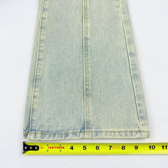 Pretty Little Thing Womens Seam Detail Front Flare Leg Blue Denim Jeans Sz 6 NWT - Picture 10 of 11